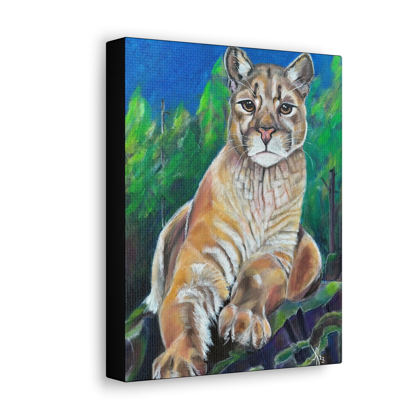 Fine Art Canvas - Cascade Lioness from Mama Mosaic Artworks