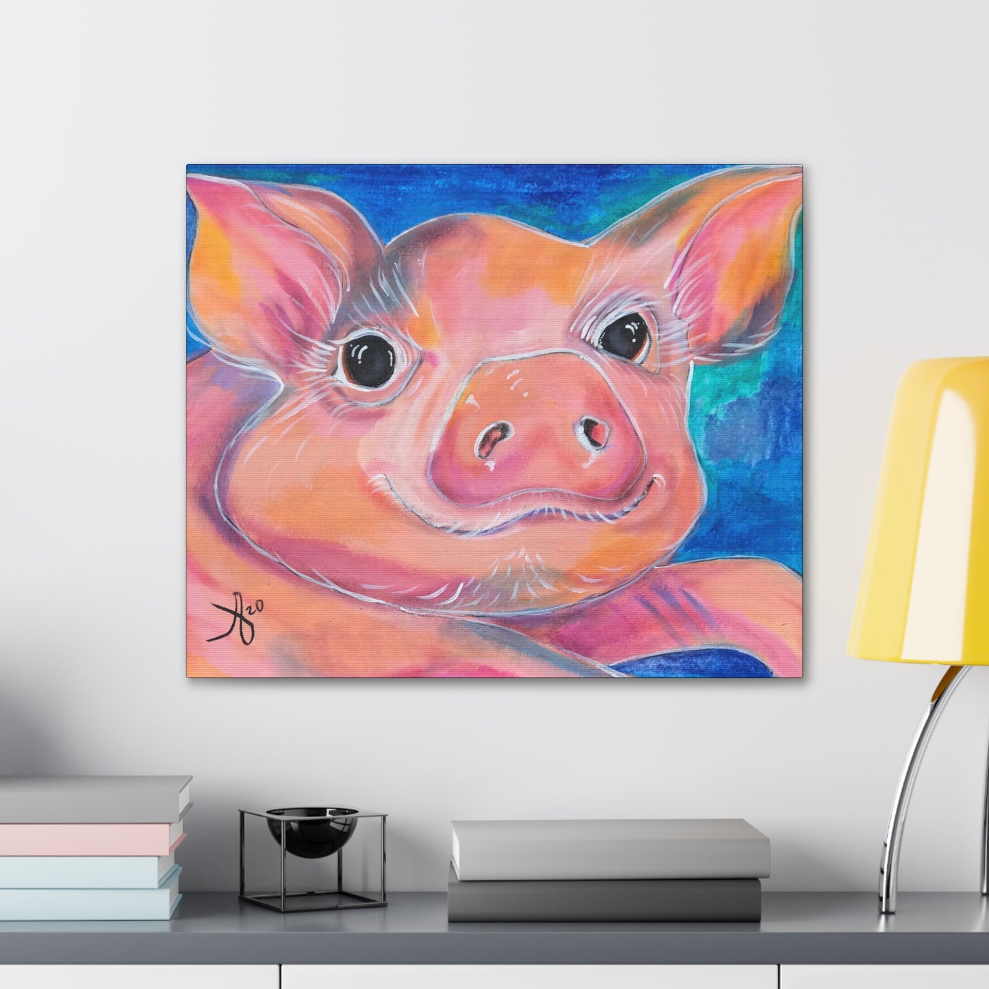 Fine Art Canvas - Piggie from Mama Mosaic Artworks