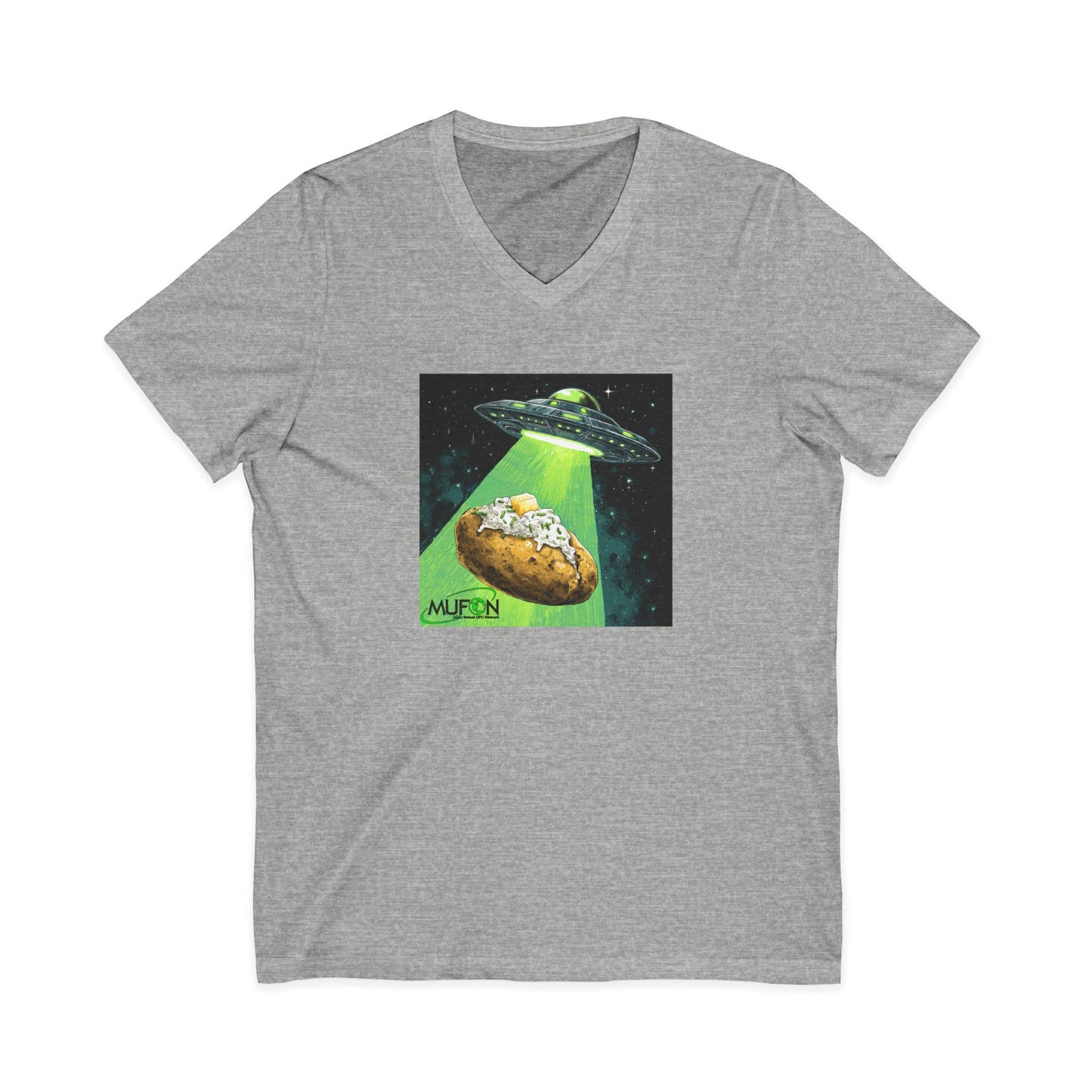 MUFON Idaho Baked Potato UFO, V-Neck Tee
