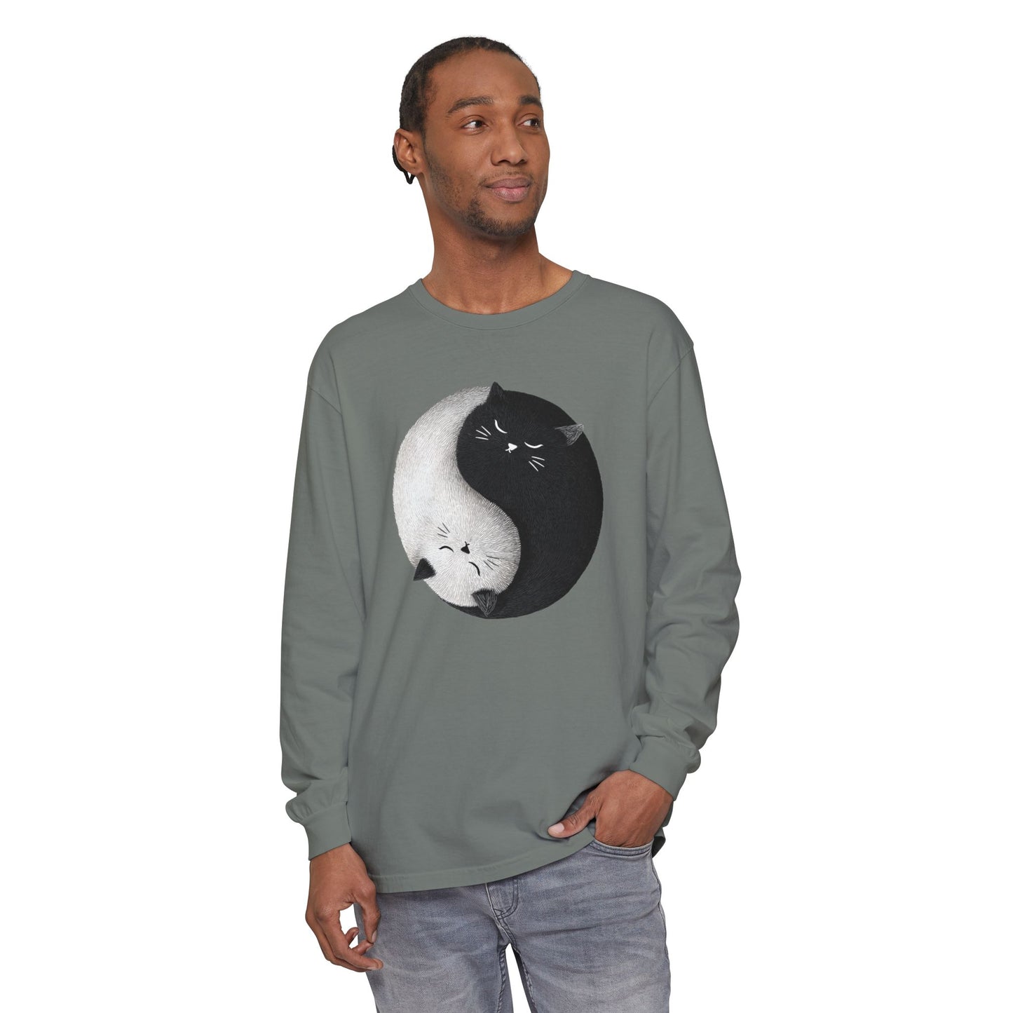 CC 6014 Yin and Yang Shirt: Black and White Cats DONT PUBLISH