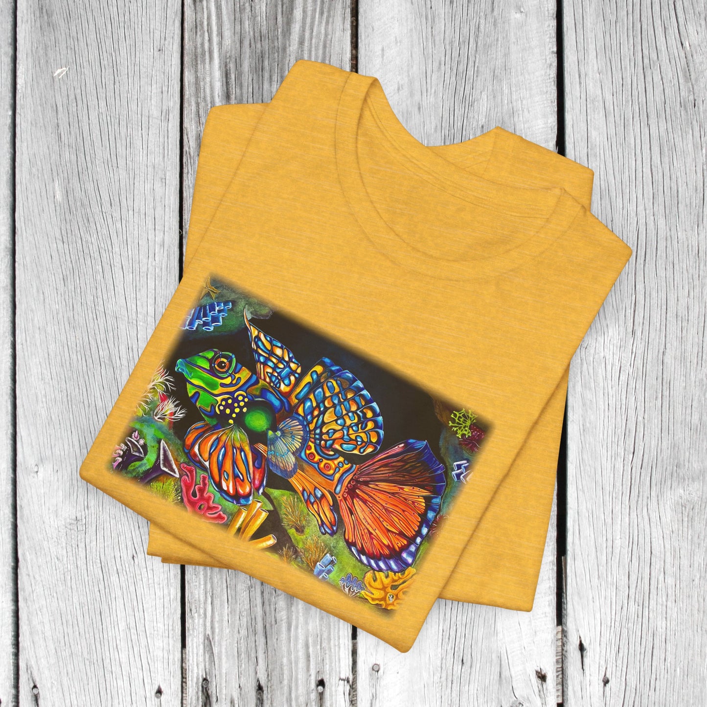 Tropical Fish Unisex TShirt - Portrait of Mandarin Goby from Mama Mosaic Artworks