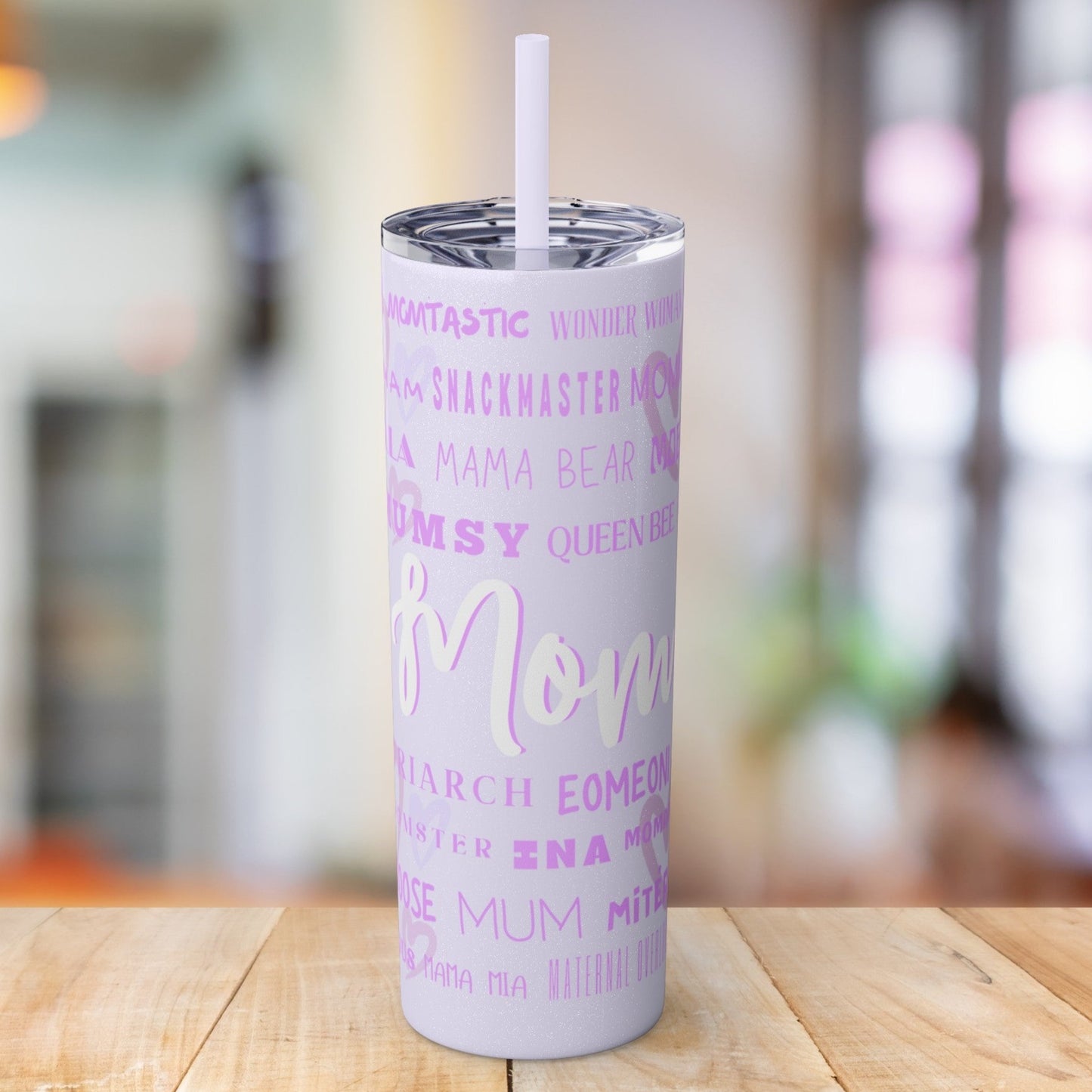 Mom Nicknames - 20oz Skinny Tumbler with Matching Straw