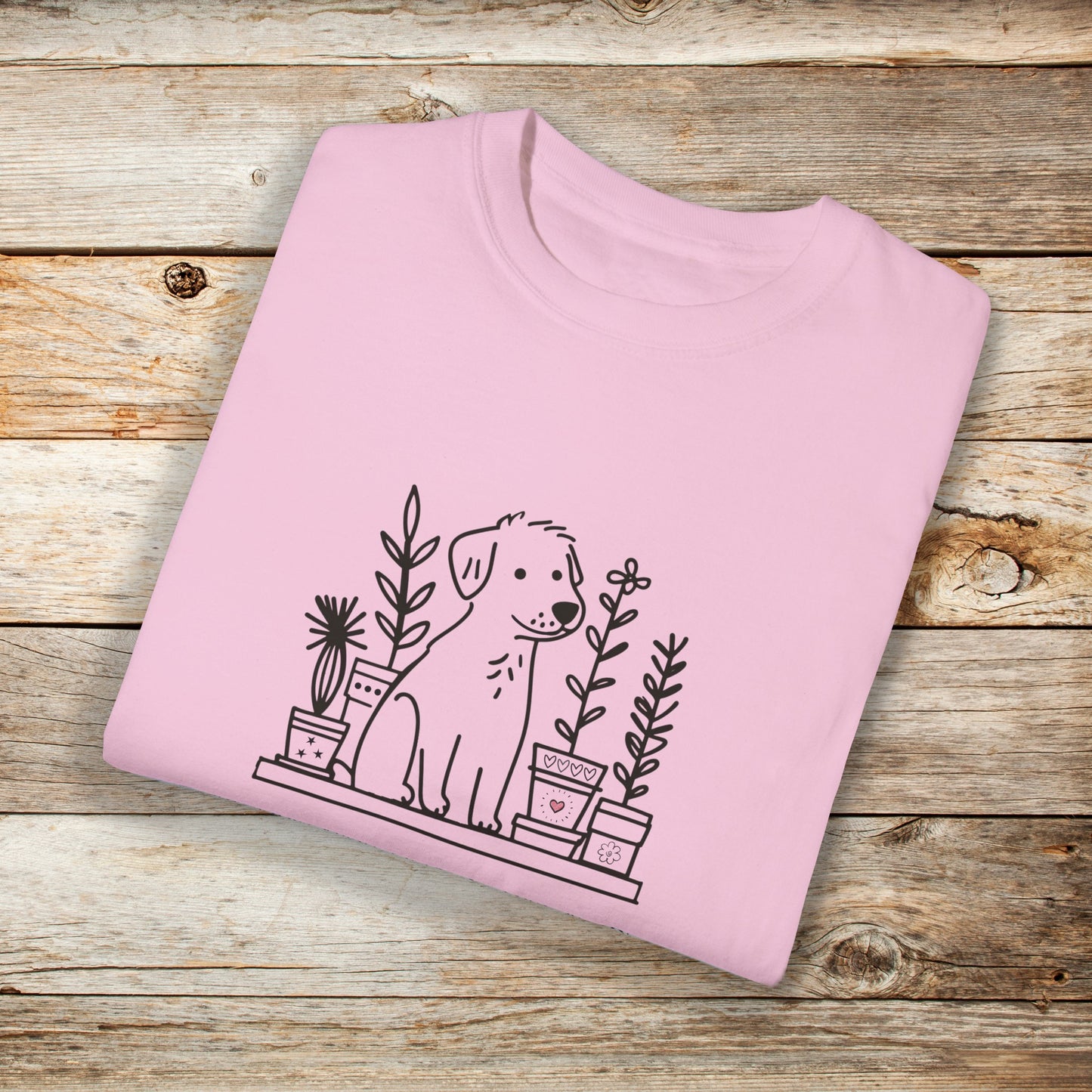 Dog and Plant Lover TShirt - Dogs Heart Plants Comfort Colors Unisex Crew