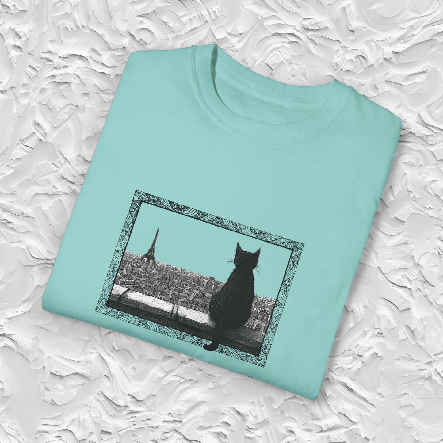 Paris Cat Comfort Colors Unisex TShirt