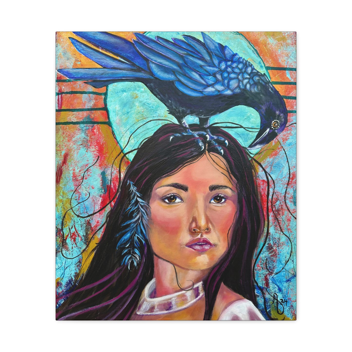 Fine Art Canvas - Raven's Love for Eagle's Daughter from Mama Mosaic Artworks