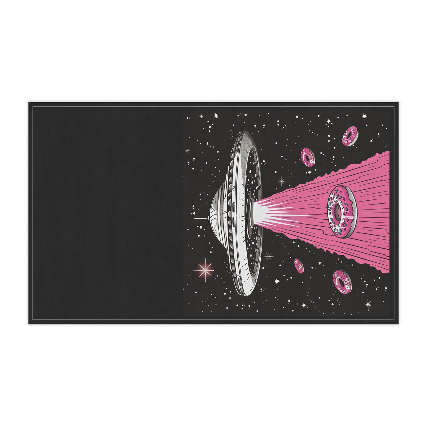 Alien Tea Towel - Spaceships and Donuts Cotton Towel