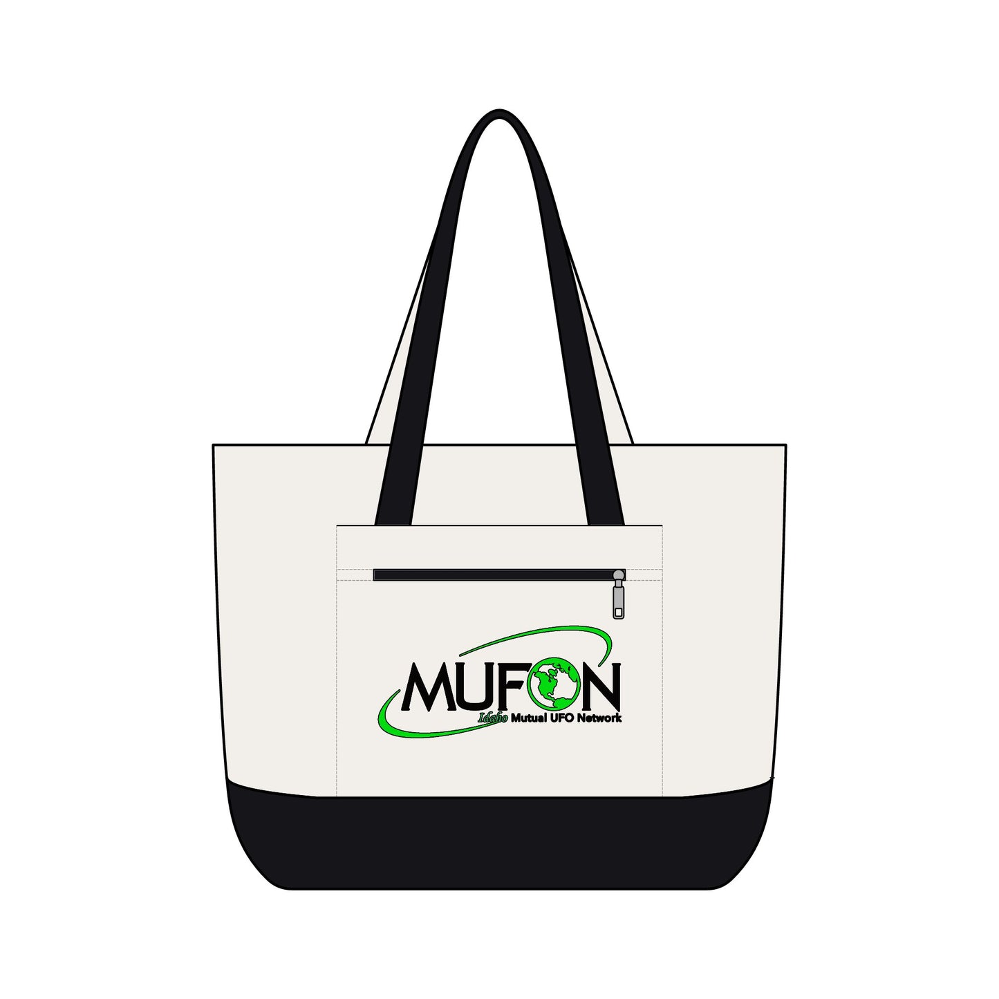 MUFON Idaho Logo Zippered Canvas Tote
