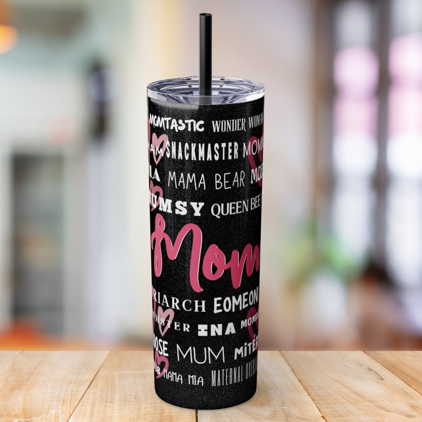 Mom Nicknames - 20oz Skinny Tumbler with Matching Straw