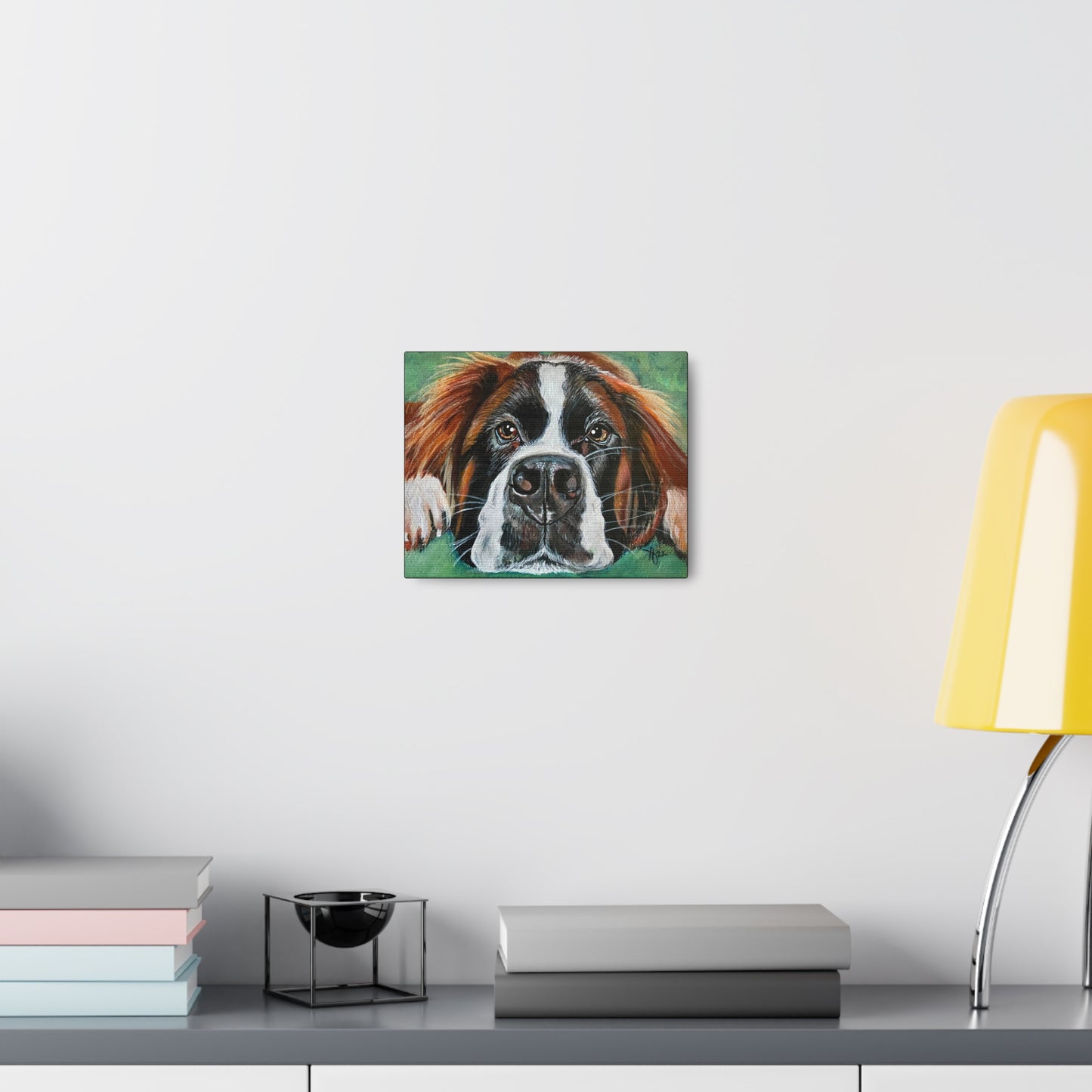 Fine Art Canvas - Portrait of a Saint Bernard from Mama Mosaic Artworks