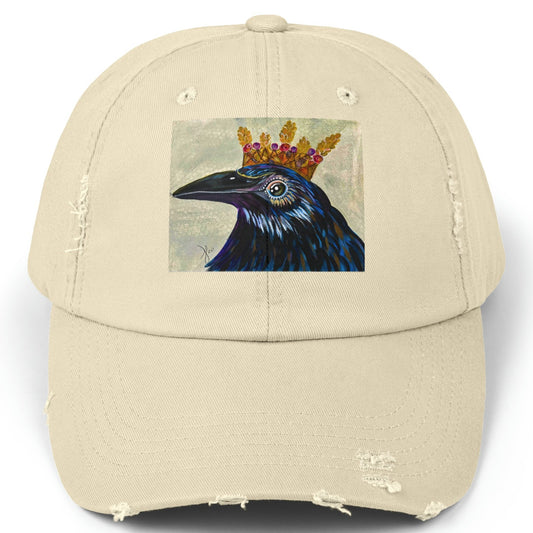 Crow Distressed Hat - Adjustable - King Crow from Mama Mosaic Artworks