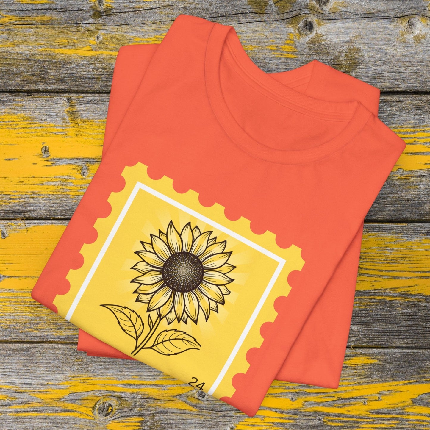 Sunflower Sunburst Stamp Unisex TShirt