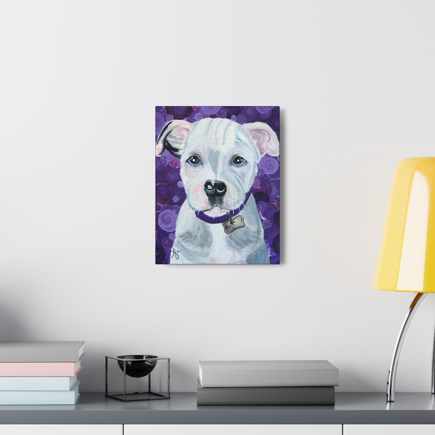 Fine Art Canvas - Portrait of a Pit Bull from Mama Mosaic Artworks