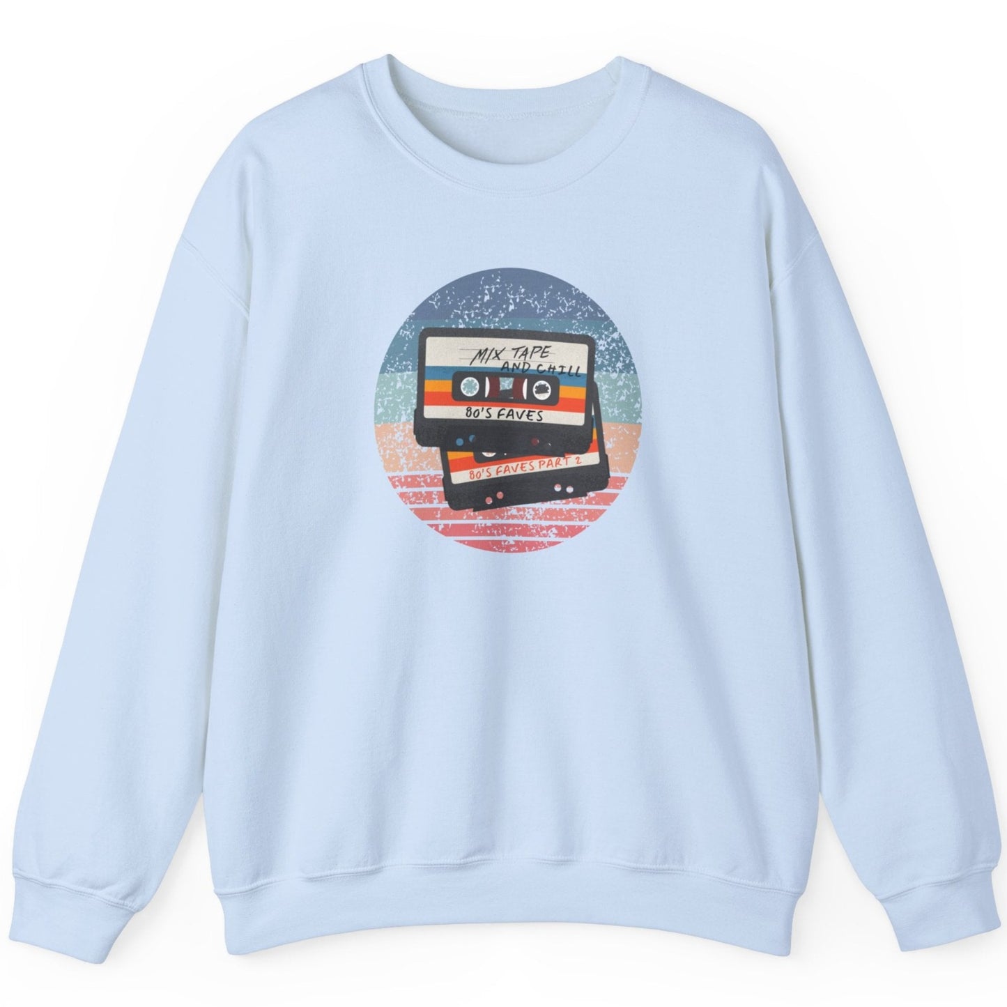 Sweatshirt - 80s Retro Mix Tape and Chill Unisex Crewneck