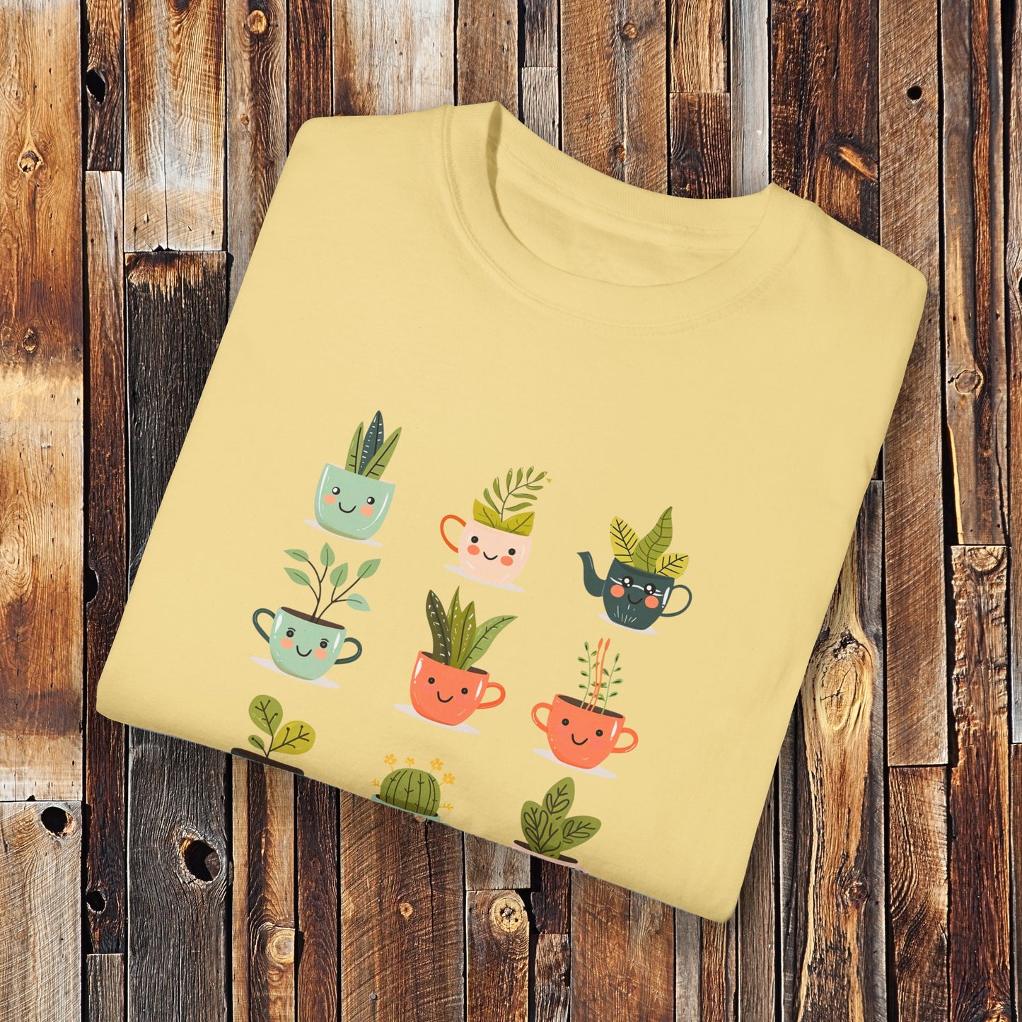 Kawaii Plants in Cups Comfort Colors Unisex TShirt