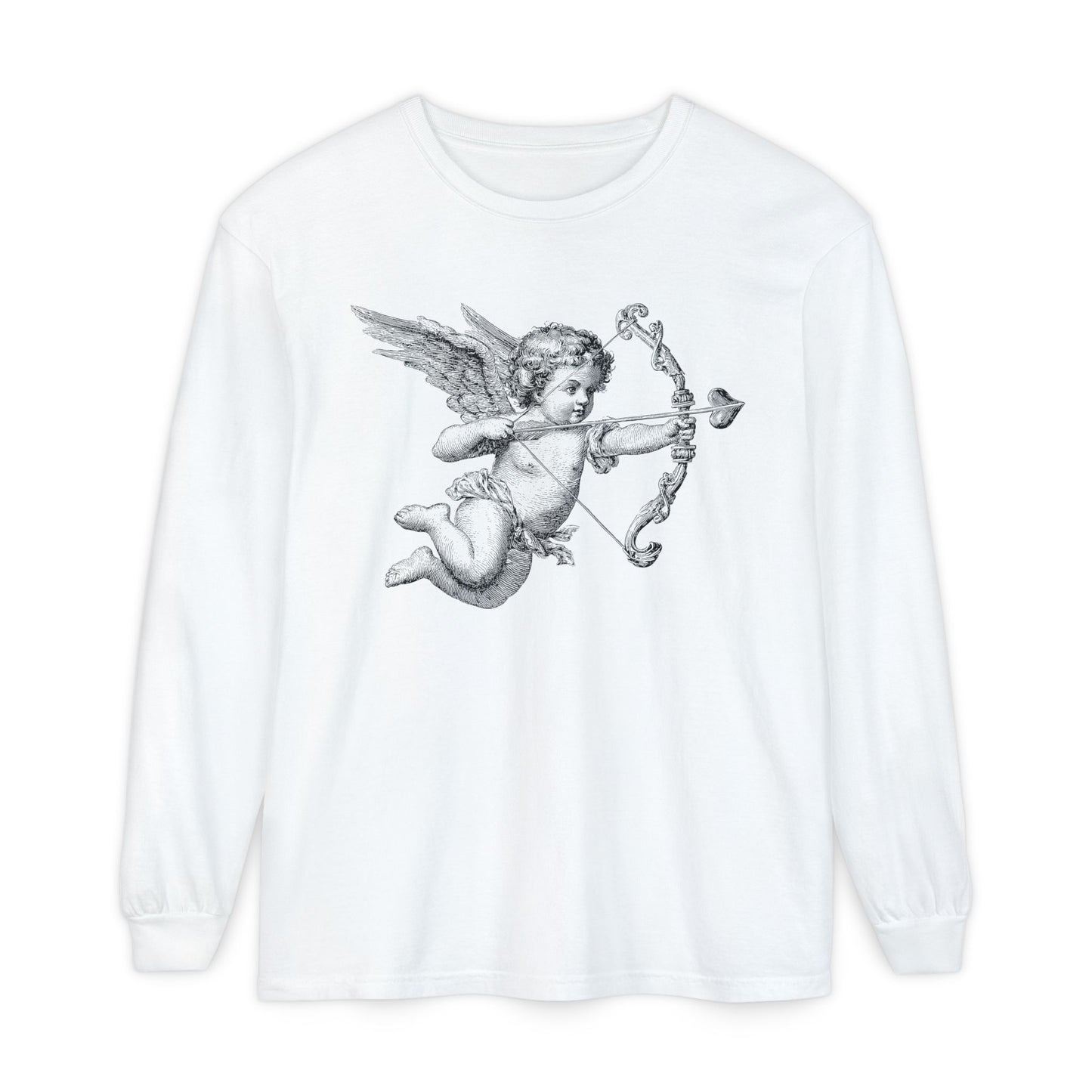 Cupid Cherub Valentine Long Sleeve Shirt CC 6014 | Vintage Baroque Aesthetic, Unisex Crew