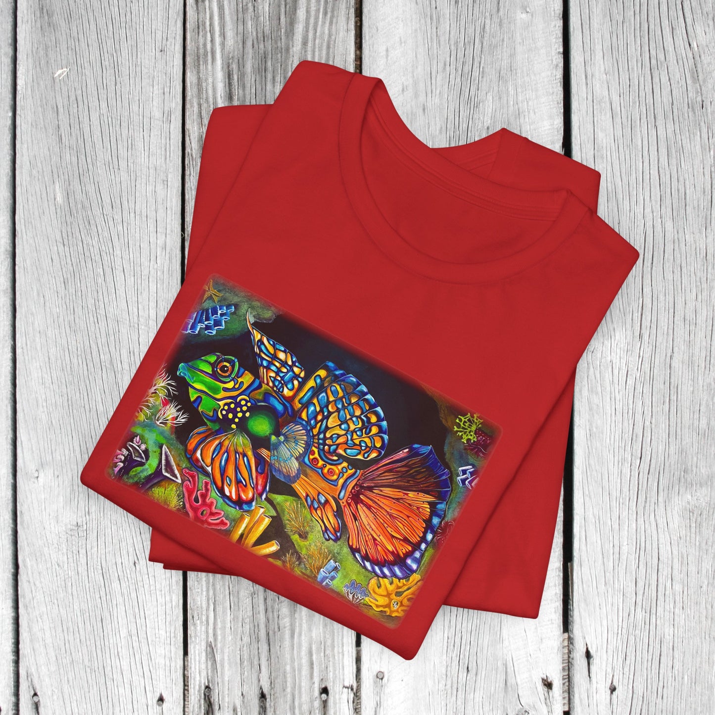 Tropical Fish Unisex TShirt - Portrait of Mandarin Goby from Mama Mosaic Artworks