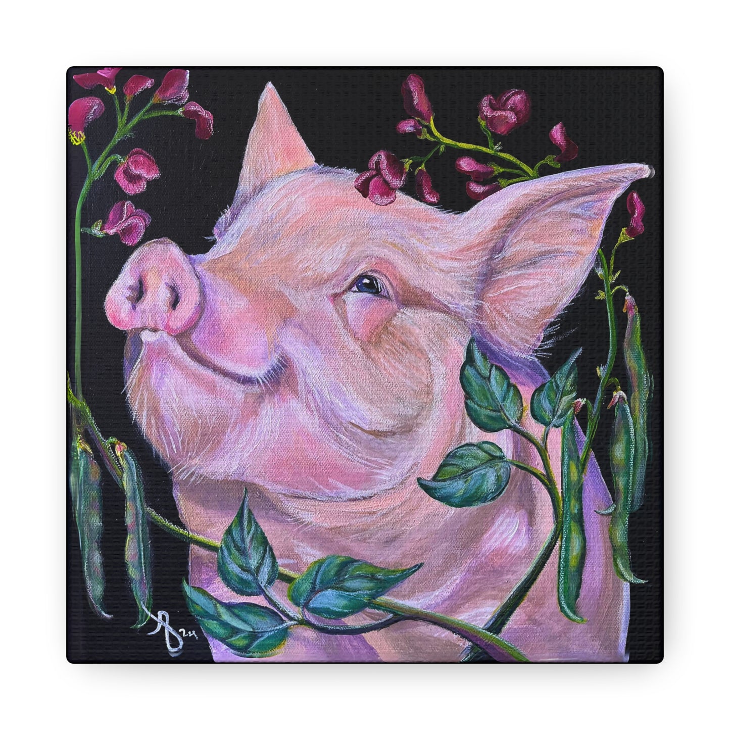 Canvas Wall Art - Pork in Beans From Mama Mosaic Artworks - Comes Ready to Hang