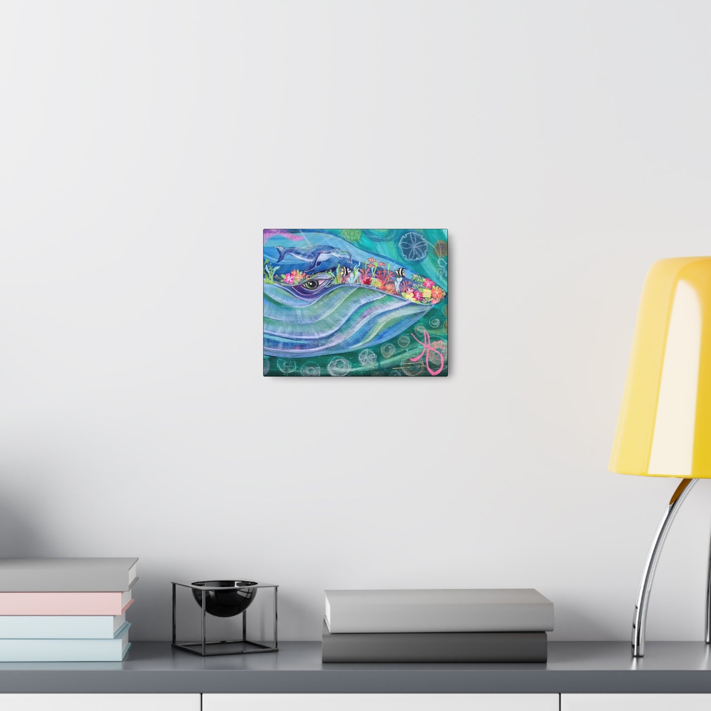 Fine Art Canvas - Mama and Baby Blue Whale from Mama Mosaic Artworks