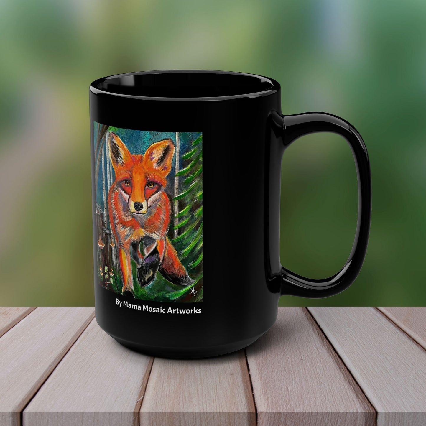 Red Fox Mug - Original Art, Fox Trot from Mama Mosaic Artworks