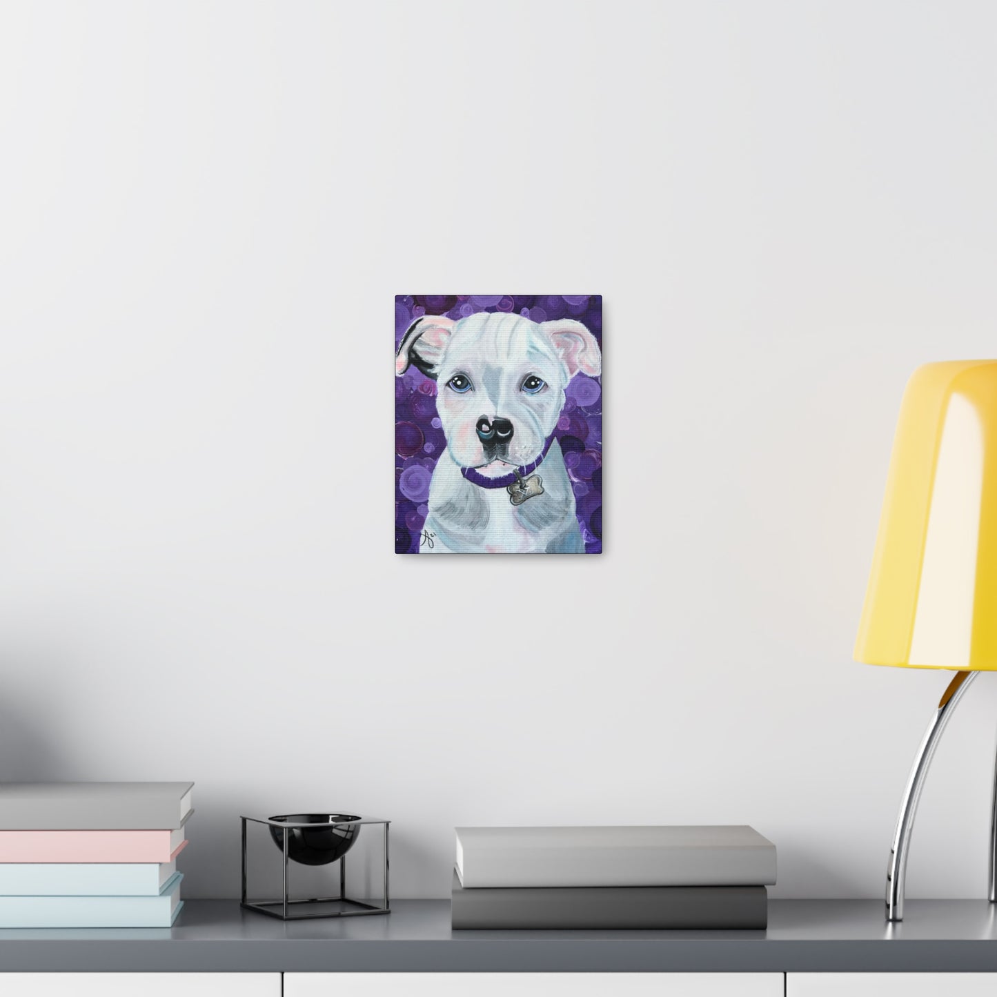 Fine Art Canvas - Portrait of a Pit Bull from Mama Mosaic Artworks