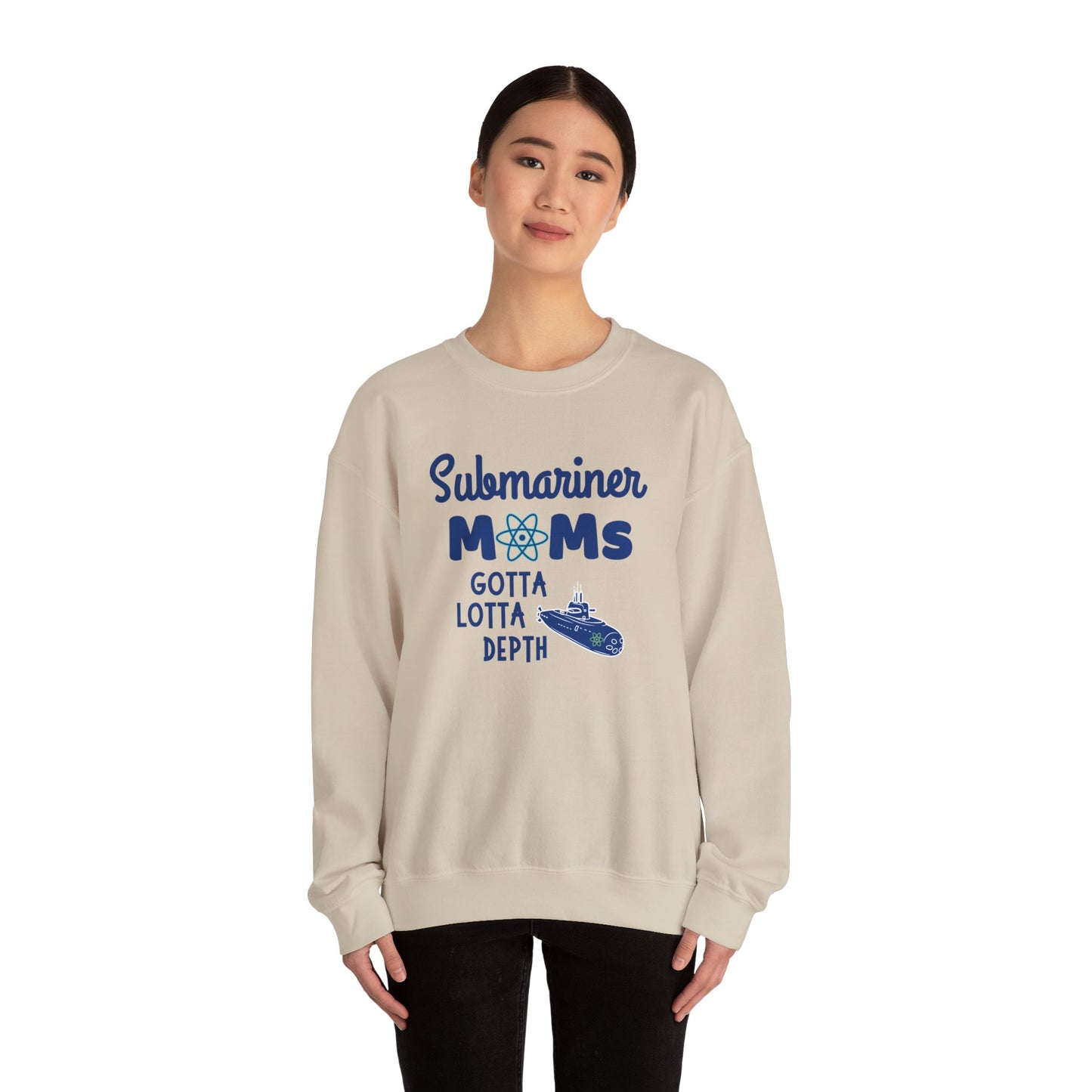 Submariner Moms Gotta Lotta Depth Unisex Crewneck Sweatshirt - Inclusive Sizes S to 5XL