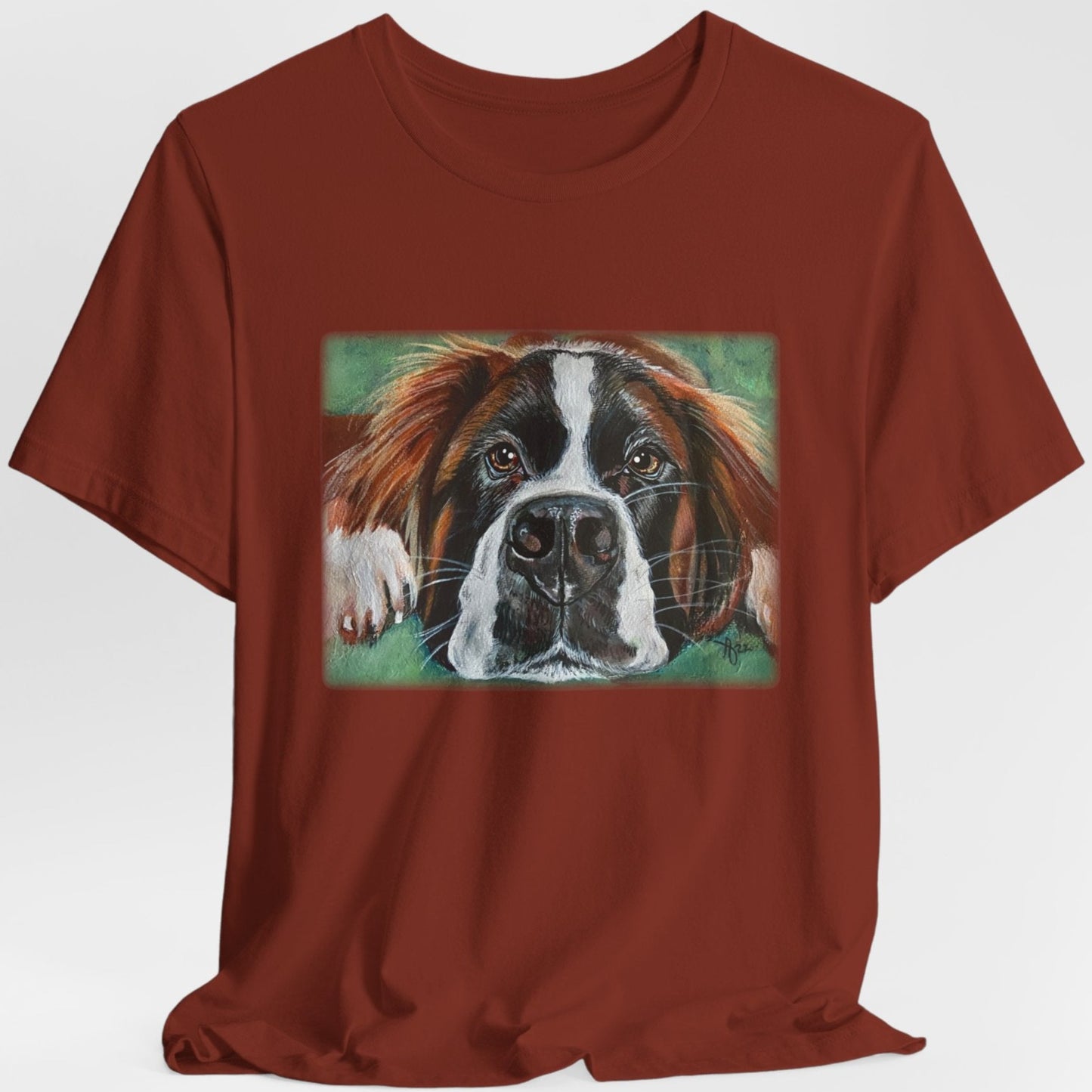 Saint Bernard Unisex TShirt - Portrait of Saint Bernard from Mama Mosaic Artworks