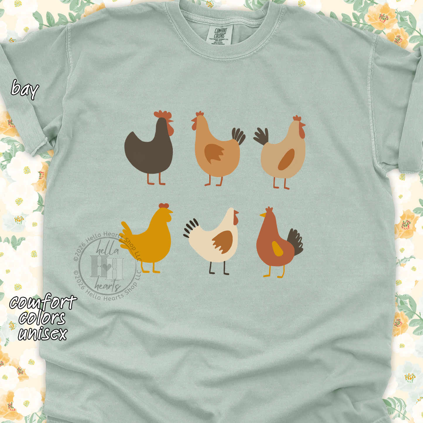 Simple Chickens Shirt, Comfort Colors Unisex