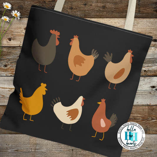 Chicken Tote Bag - Water Resistant Tote - 3 Sizes