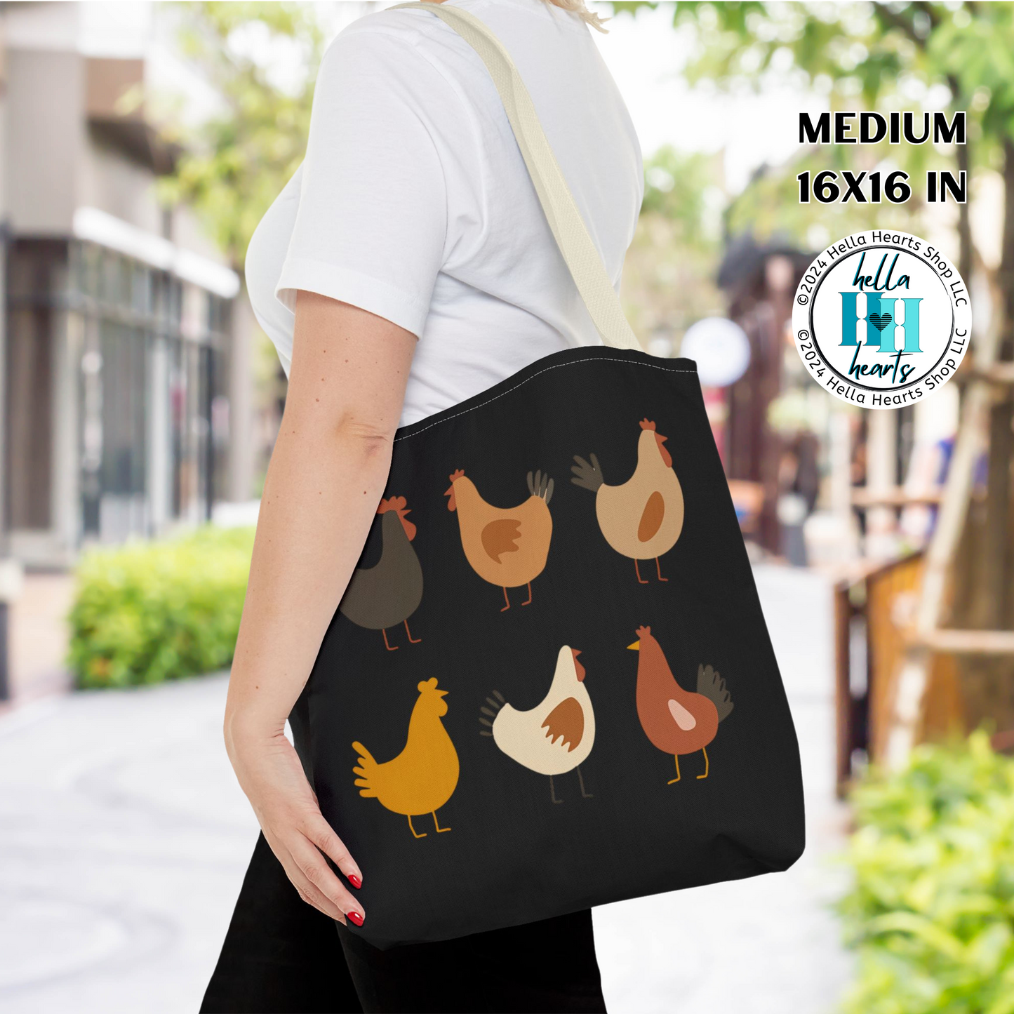 Chicken Tote Bag - Water Resistant Tote - 3 Sizes