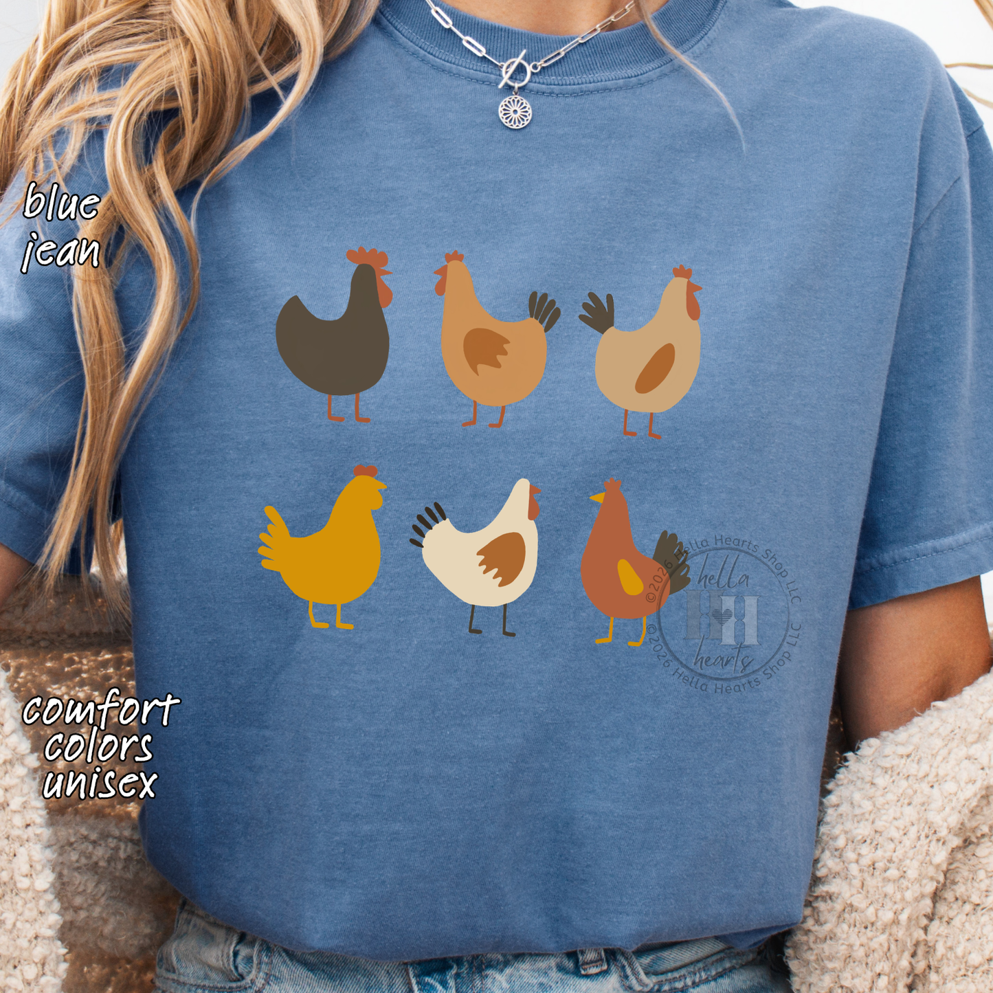 Simple Chickens Shirt, Comfort Colors Unisex
