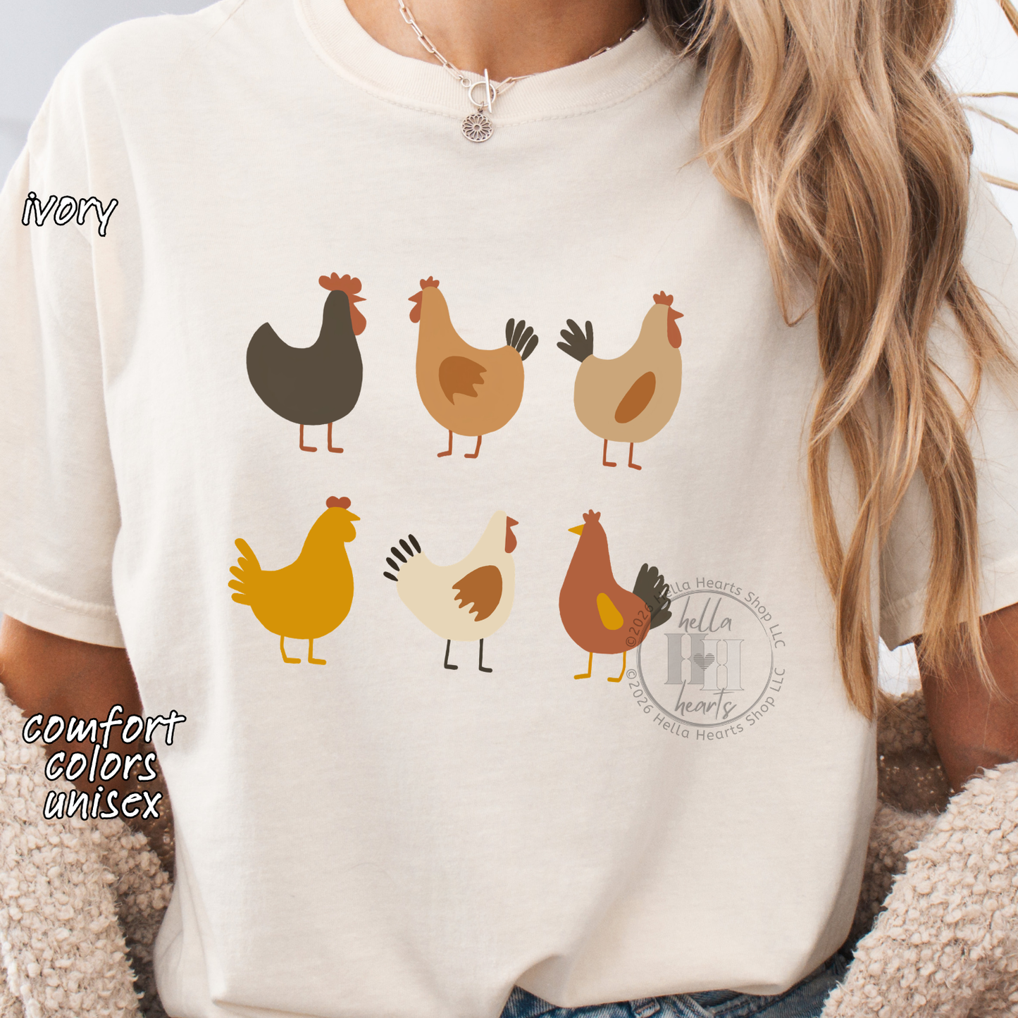 Simple Chickens Shirt, Comfort Colors Unisex