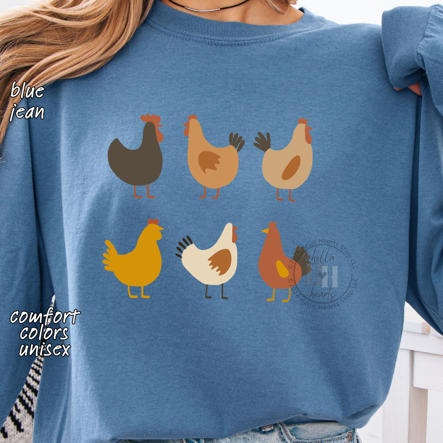 Simple Chickens Shirt, Comfort Colors Unisex