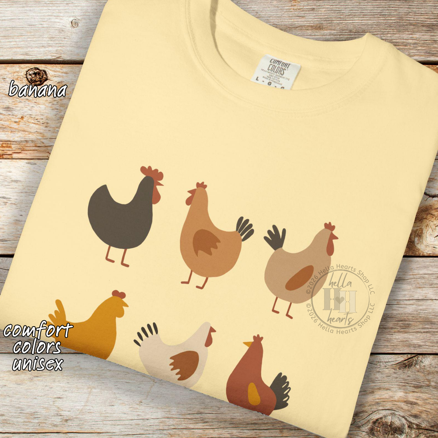 Simple Chickens Shirt, Comfort Colors Unisex