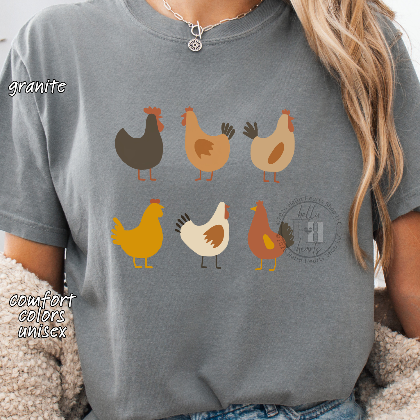 Simple Chickens Shirt, Comfort Colors Unisex