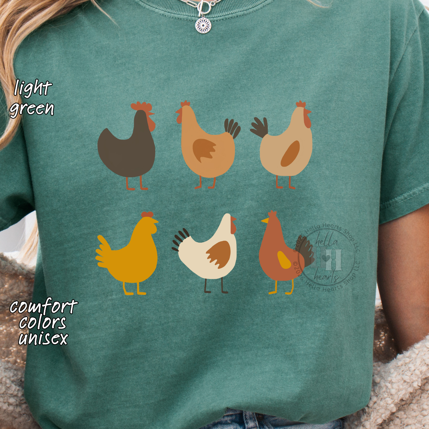 Simple Chickens Shirt, Comfort Colors Unisex