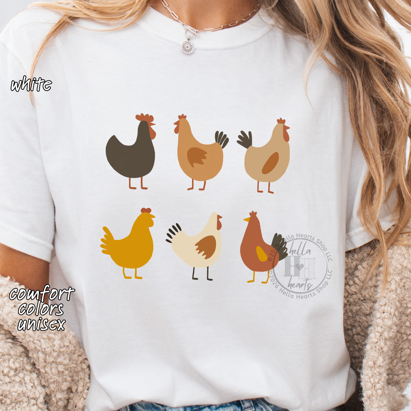 Simple Chickens Shirt, Comfort Colors Unisex