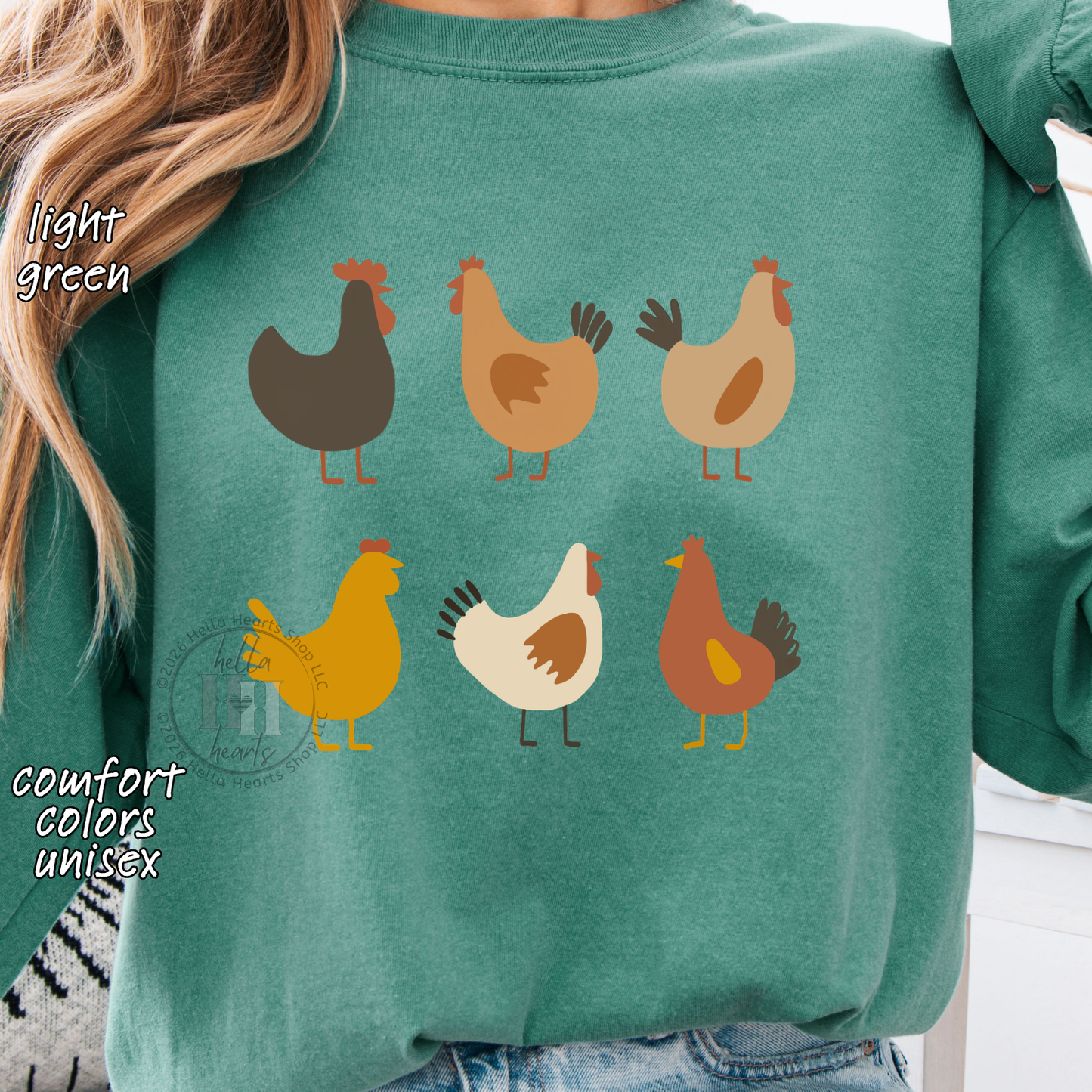 Simple Chickens Shirt, Comfort Colors Unisex
