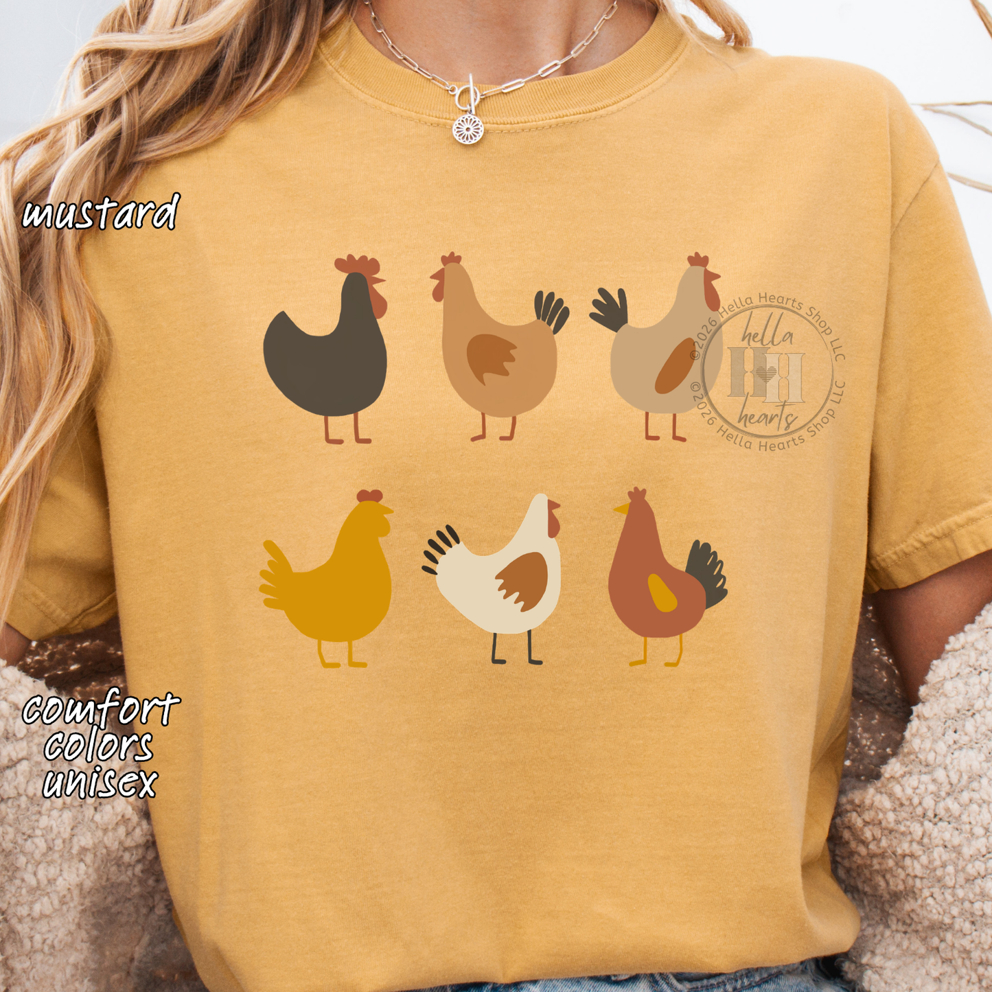 Simple Chickens Shirt, Comfort Colors Unisex