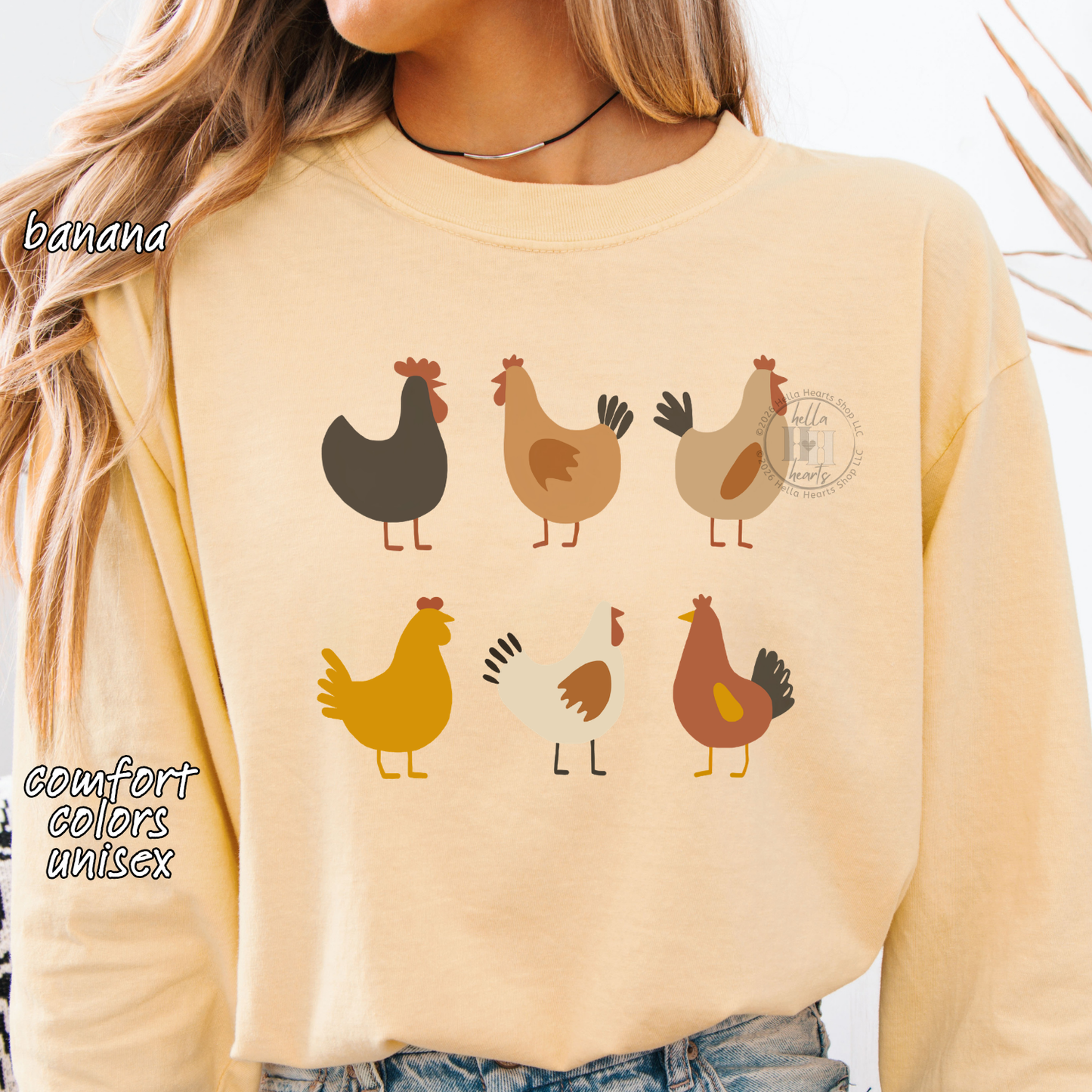 Simple Chickens Shirt, Comfort Colors Unisex