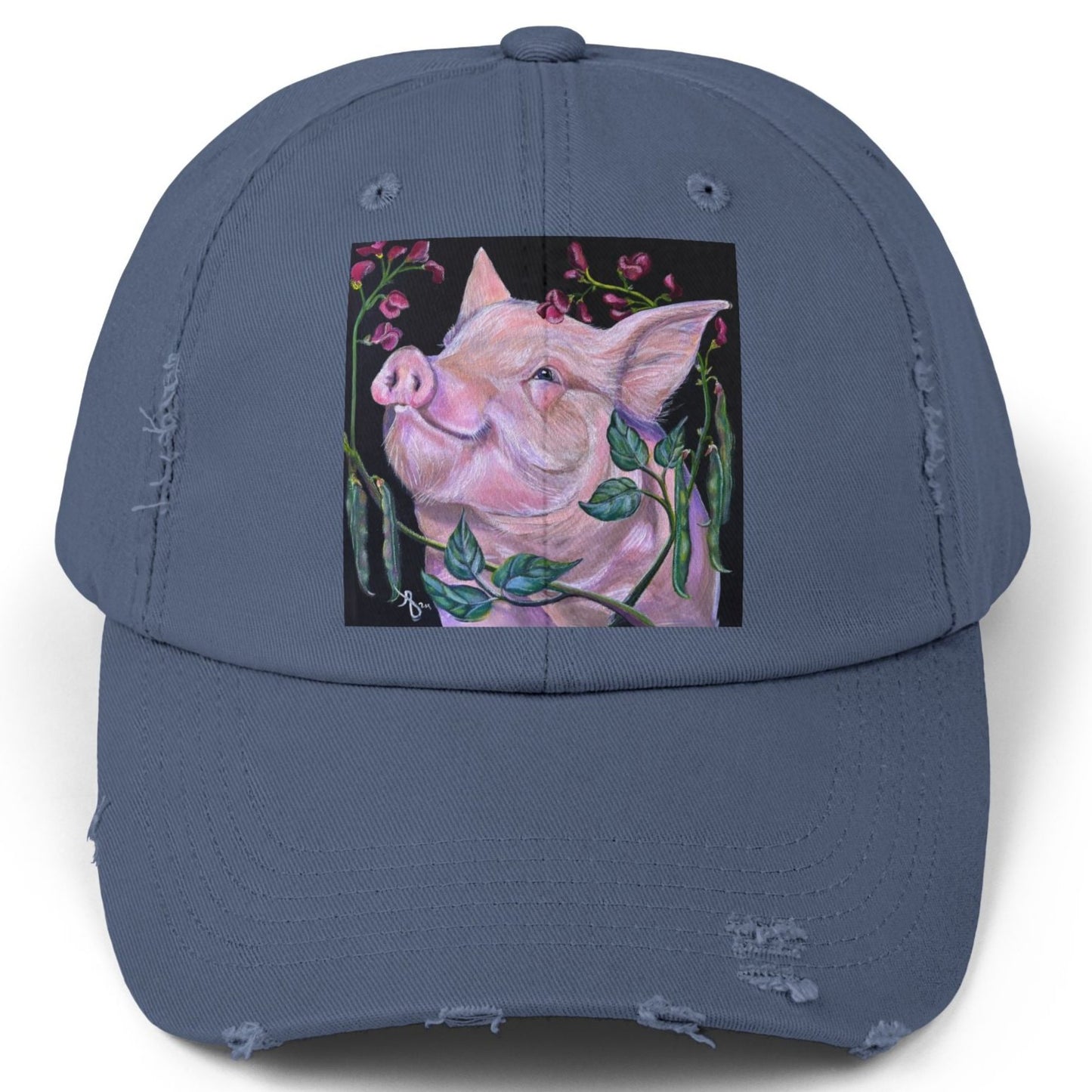 Pork in Beans Distressed Hat - Adjustable - from Mama Mosaic Artworks