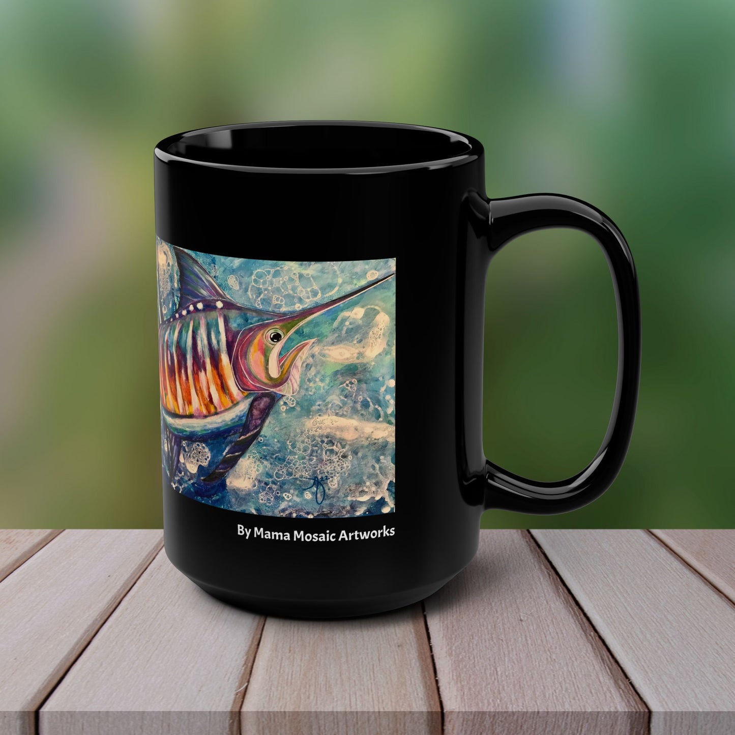 Sailfish Mug - Original Art, Portrait of a Sailfish from Mama Mosaic Artworks