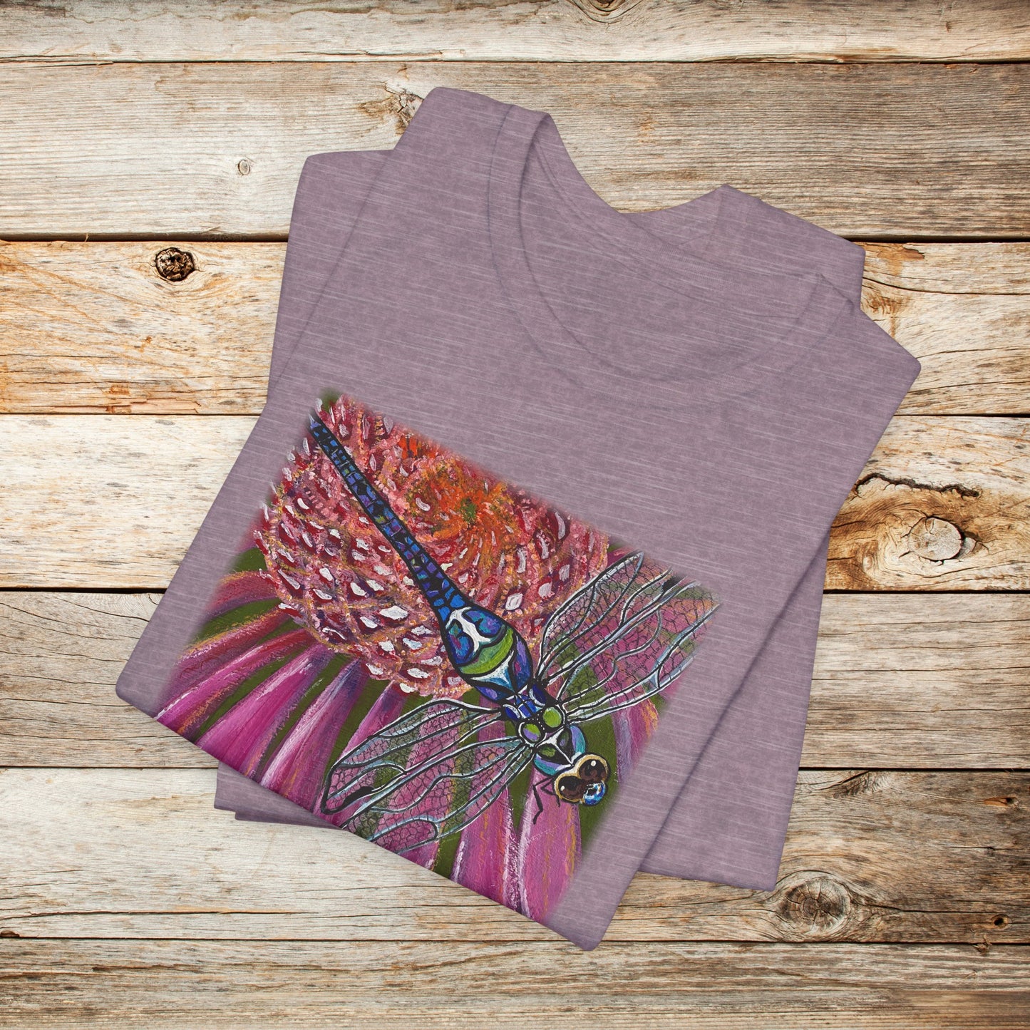 Dragonfly Unisex TShirt - Garden Jewel from Mama Mosaic Artworks