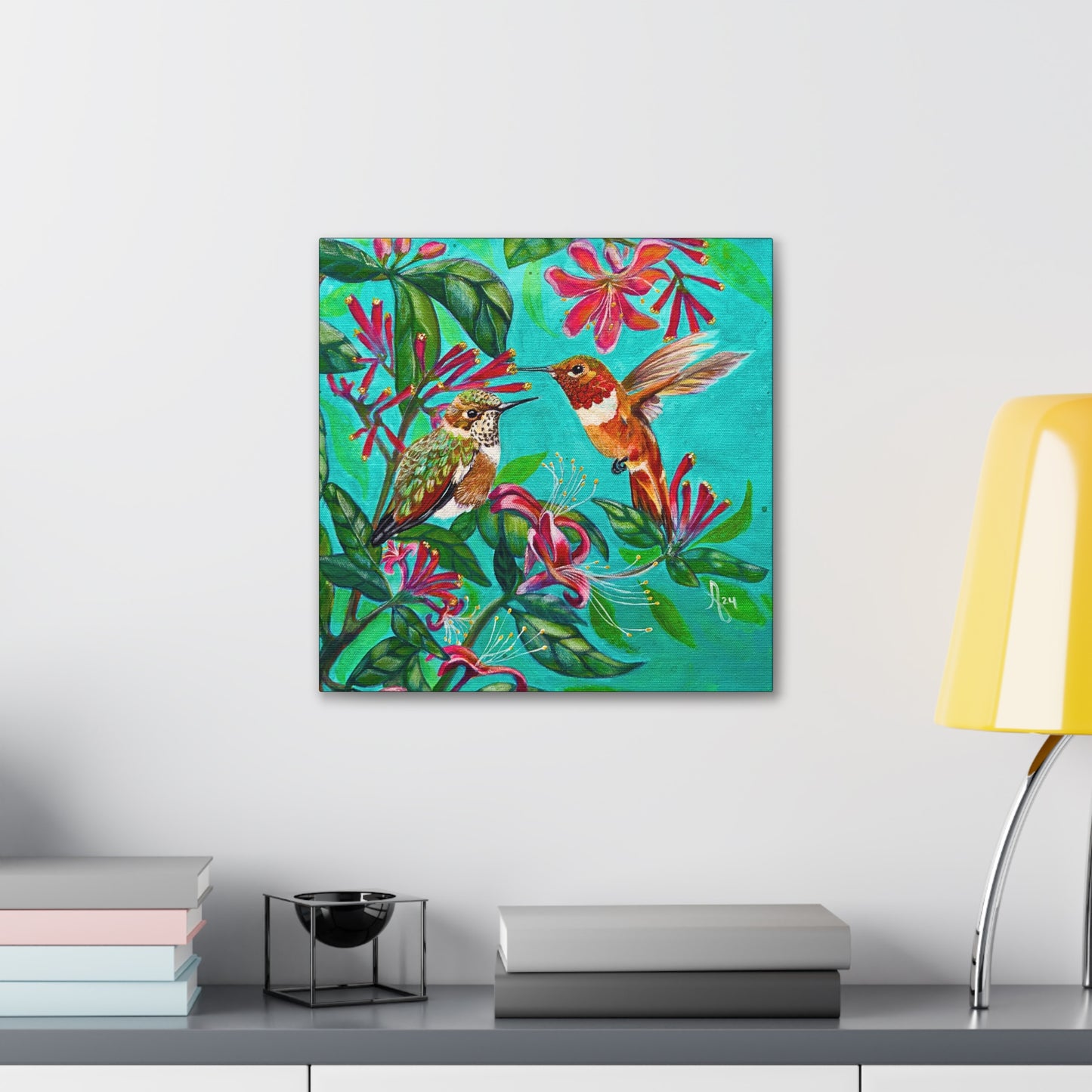 Canvas Wall Art - Rufous Hummingbirds Gallery Canvas From Mama Mosaic Artworks