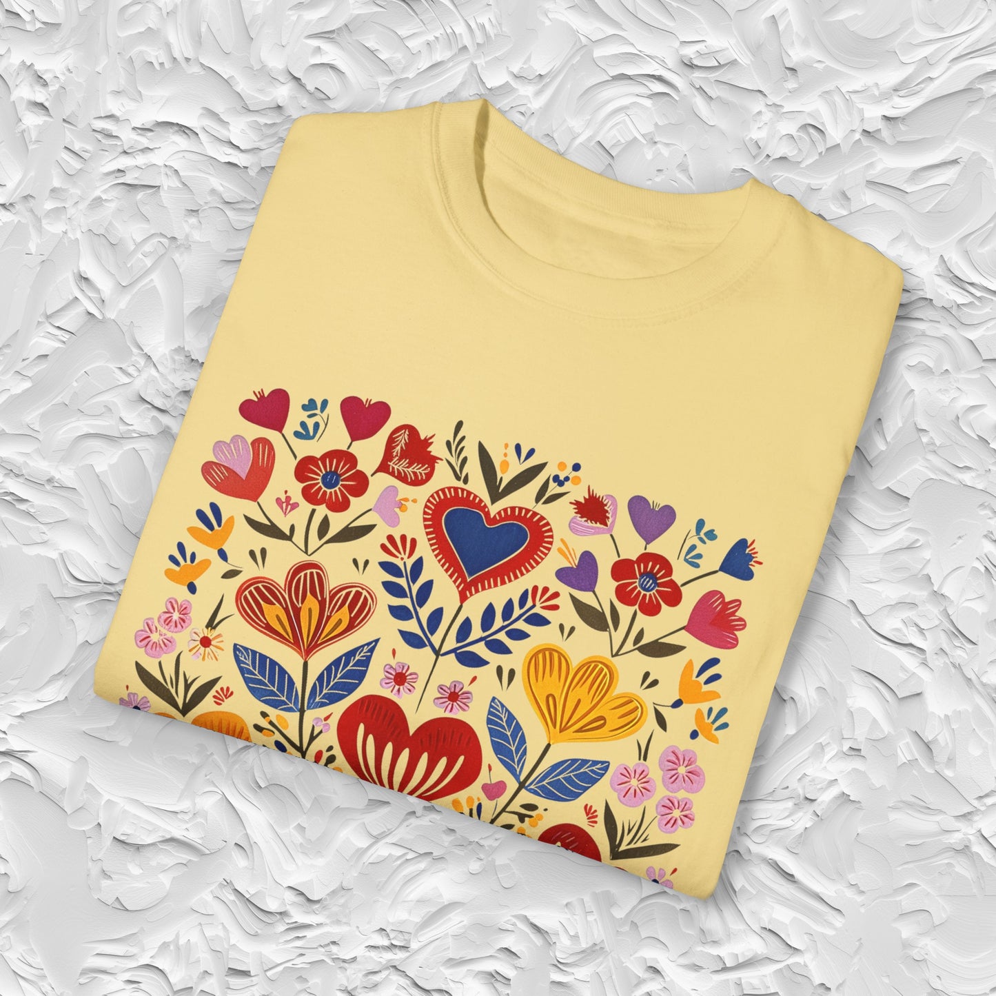 Heart Flowers Shirt - Cottagecore Comfort Colors Unisex Crew