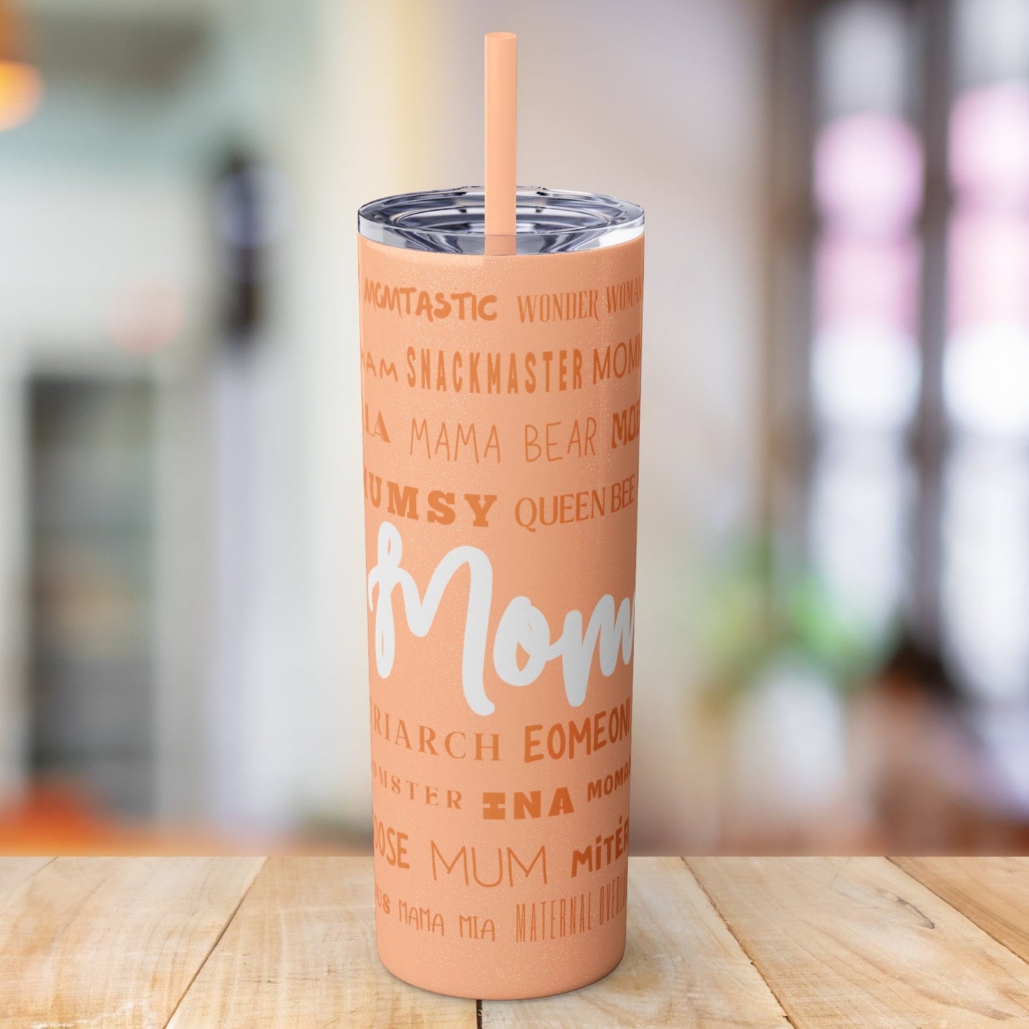 Mom Nicknames - 20oz Skinny Tumbler with Matching Straw