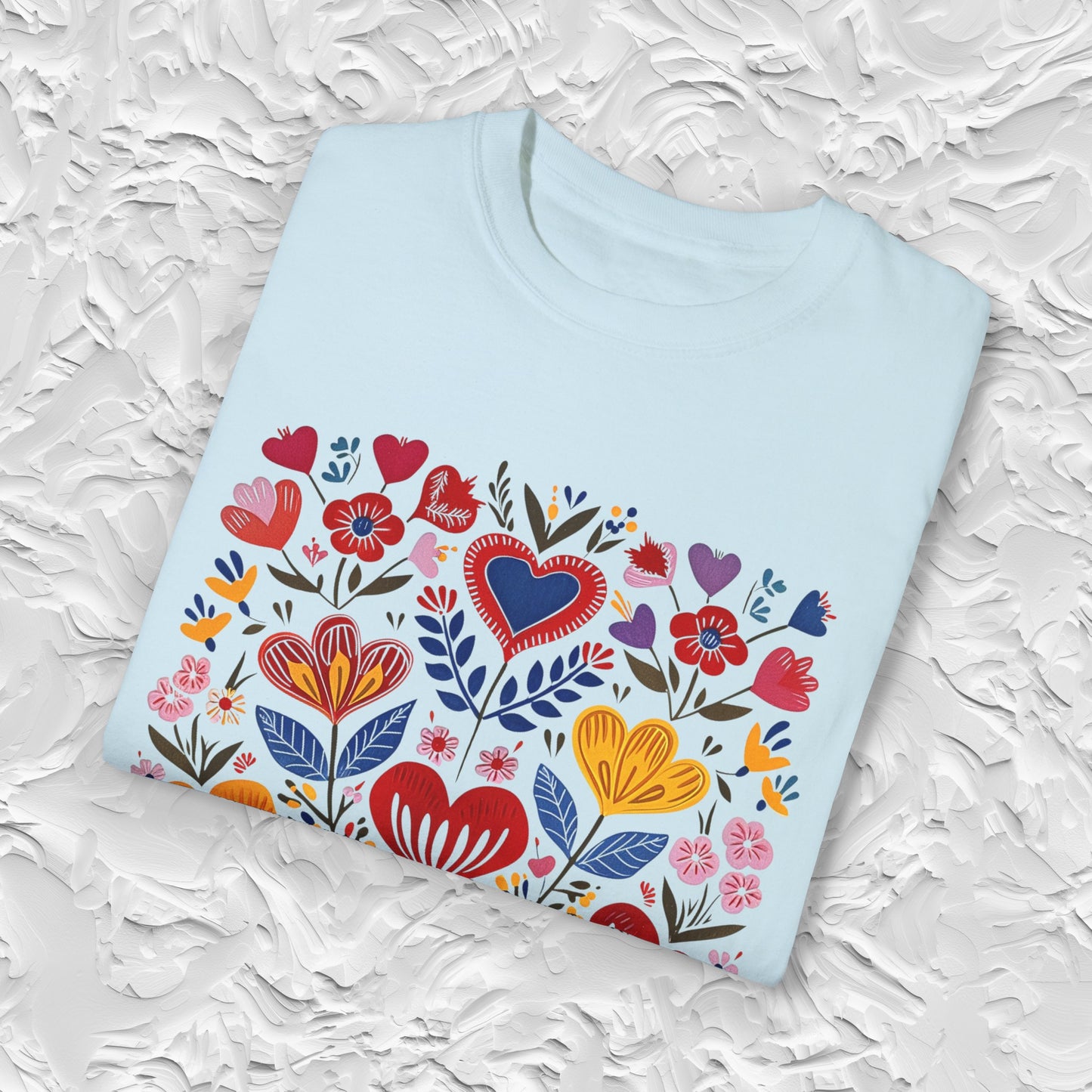 Heart Flowers Shirt - Cottagecore Comfort Colors Unisex Crew