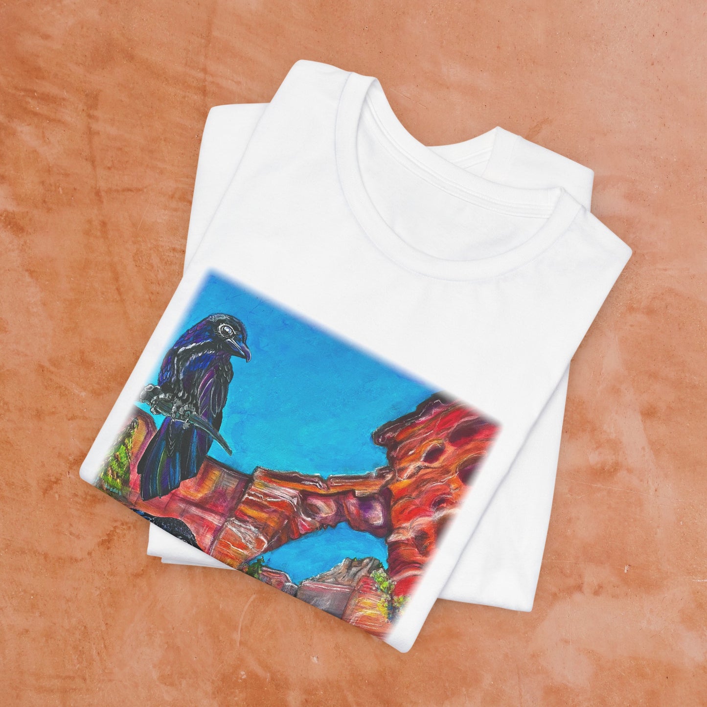 Sedona Devil's Bridge Unisex TShirt - Three Crows at Devil's Bridge from Mama Mosaic Artworks