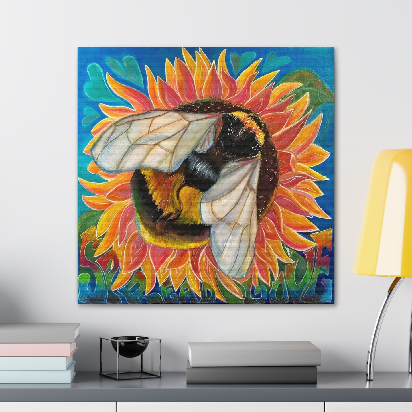 Fine Art Canvas - Bees Spread Love from Mama Mosaic Artworks