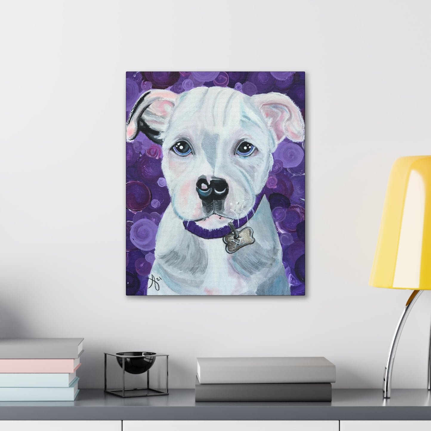 Fine Art Canvas - Portrait of a Pit Bull from Mama Mosaic Artworks