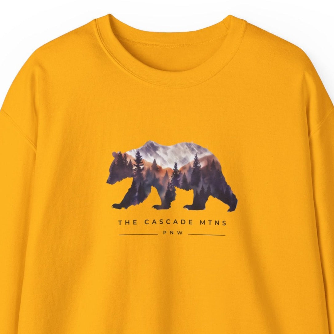 Sweatshirt - PNW Bearscape Unisex Crewneck - The Cascade Mountain Range